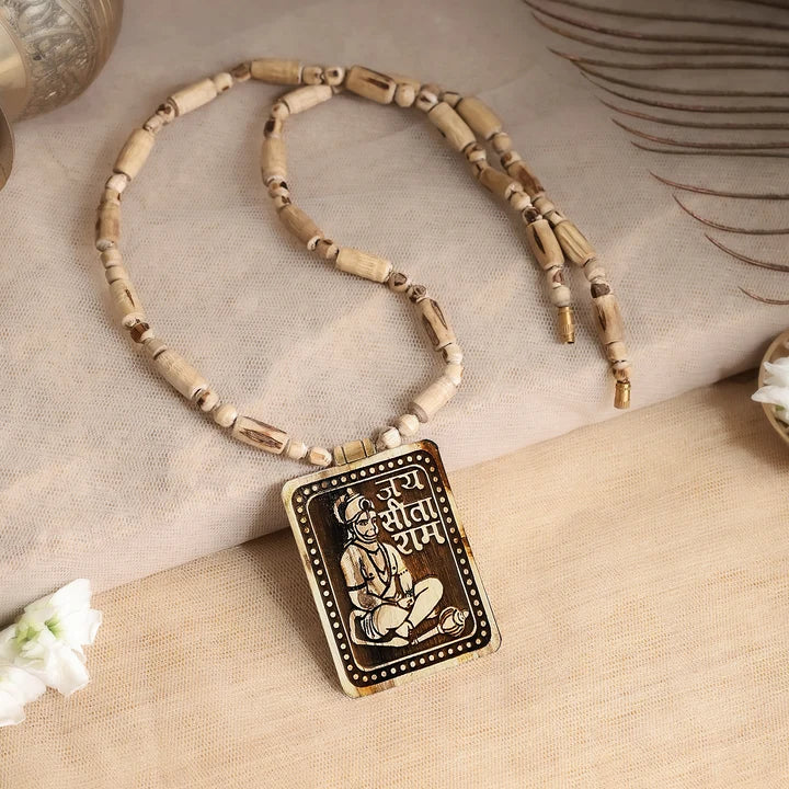 Govt Certified Bageshwar Dham Sitaram Hanumanji Tulsi Necklace 4