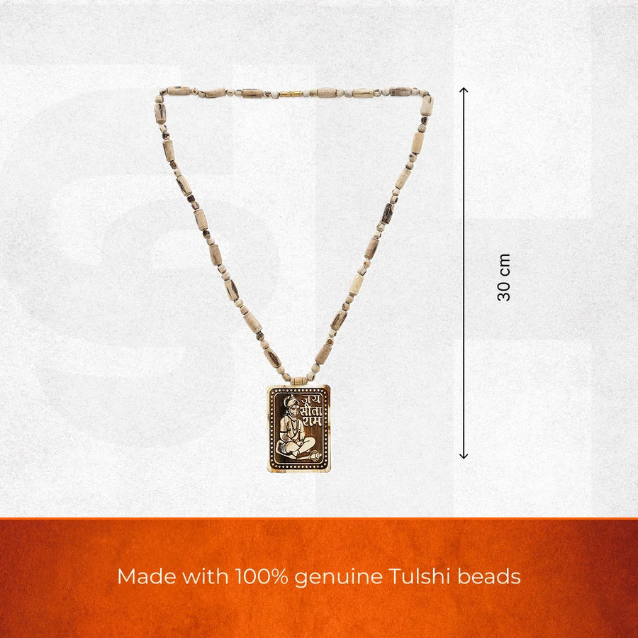 Govt Certified Bageshwar Dham Sitaram Hanumanji Tulsi Necklace 4